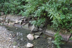 Headstones in the riverbed