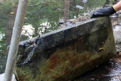 Headstone found in riverbed 2001