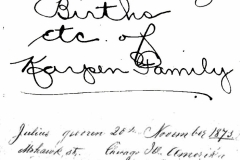 Julius Karpen Birth Family Record