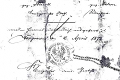 Karpen  Emigration papers-April 1872